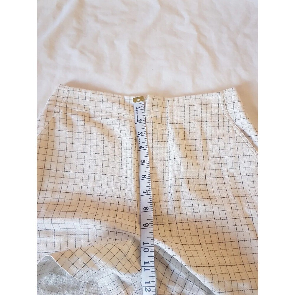 Joie Womens Shorts Sz 4 High Waist Dressy Plaid Ivory Career Work Wear Corporate - Picture 10 of 12